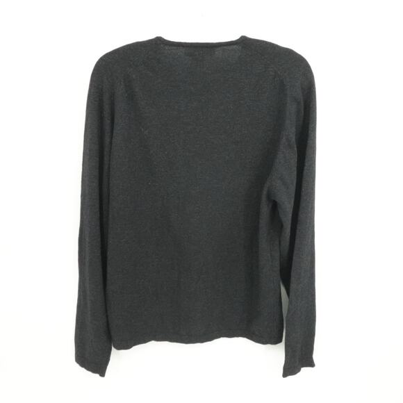 Made In Italy Wool Blend Sweater Mens Large Navy Blue Overside Preppy Casual - Picture 2 of 7